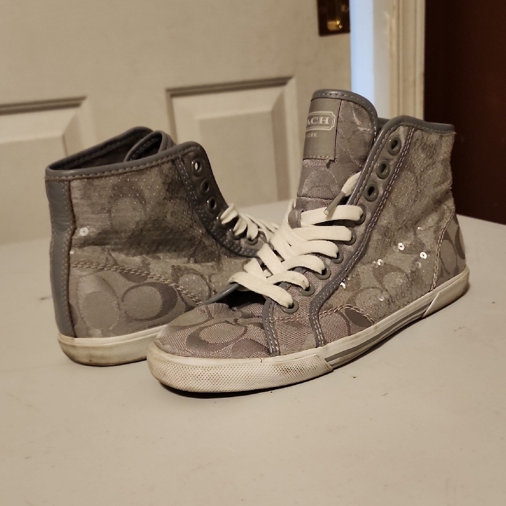 Coach Gray High-Top Sneakers